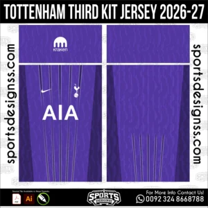 Tottenham Third Jersey 2026-27 - football shirt vector for sublimation printing