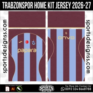 Trabzonspor Home Jersey 2026-27 - football shirt vector for sublimation printing