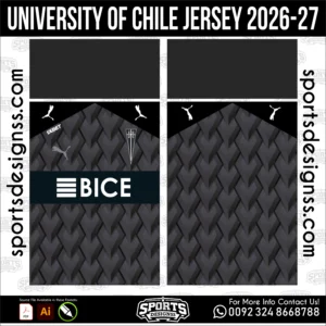 Universidad de Chile Jersey 2026-27 - football shirt vector for sublimation printing