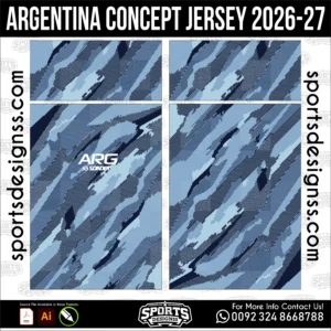 Argentina Concept Jersey 2026-27 โ Football Shirt Vector for Sublimation Printing