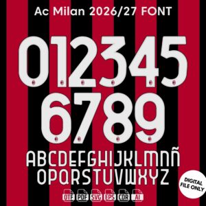 AC Milan 2026-27 Font - football jersey typeface OTF download