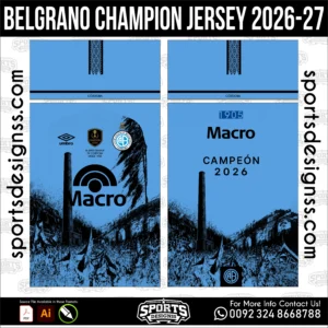 Belgrano Champion Jersey 2026-27 β Football Shirt Vector