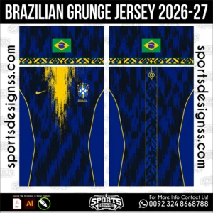 Brazilian Grunge Jersey 2026-27 โ Football Shirt Vector for Sublimation Printing