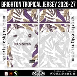 Brighton Tropical Jersey 2026-27 Football Shirt Vector