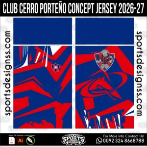 Club Cerro PorteΓ±o Concept Jersey 2026-27 Football Shirt Vector