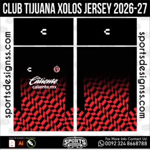 Club Tijuana Xolos Jersey 2026-27 Football Shirt Vector