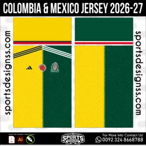 Colombia & Mexico Jersey 2026-27 Football Shirt Vector Design