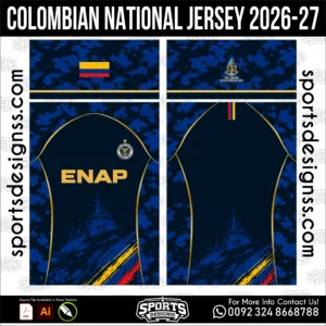 Colombian National Jersey 2026-27 โ Football Shirt Vector for Sublimation Printing