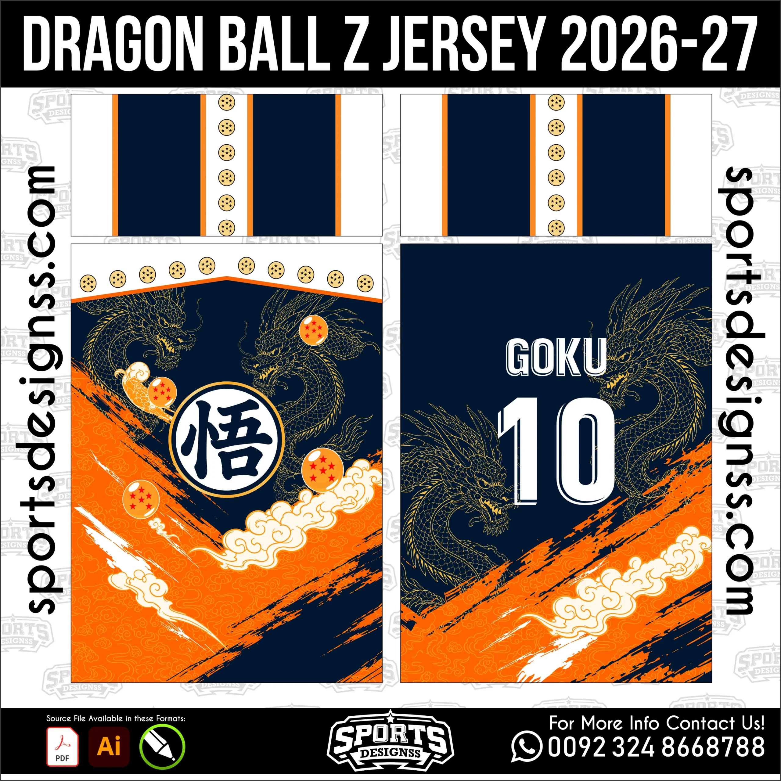 Dragon Ball Z Jersey 2026-27 Anime Football Shirt Vector Design
