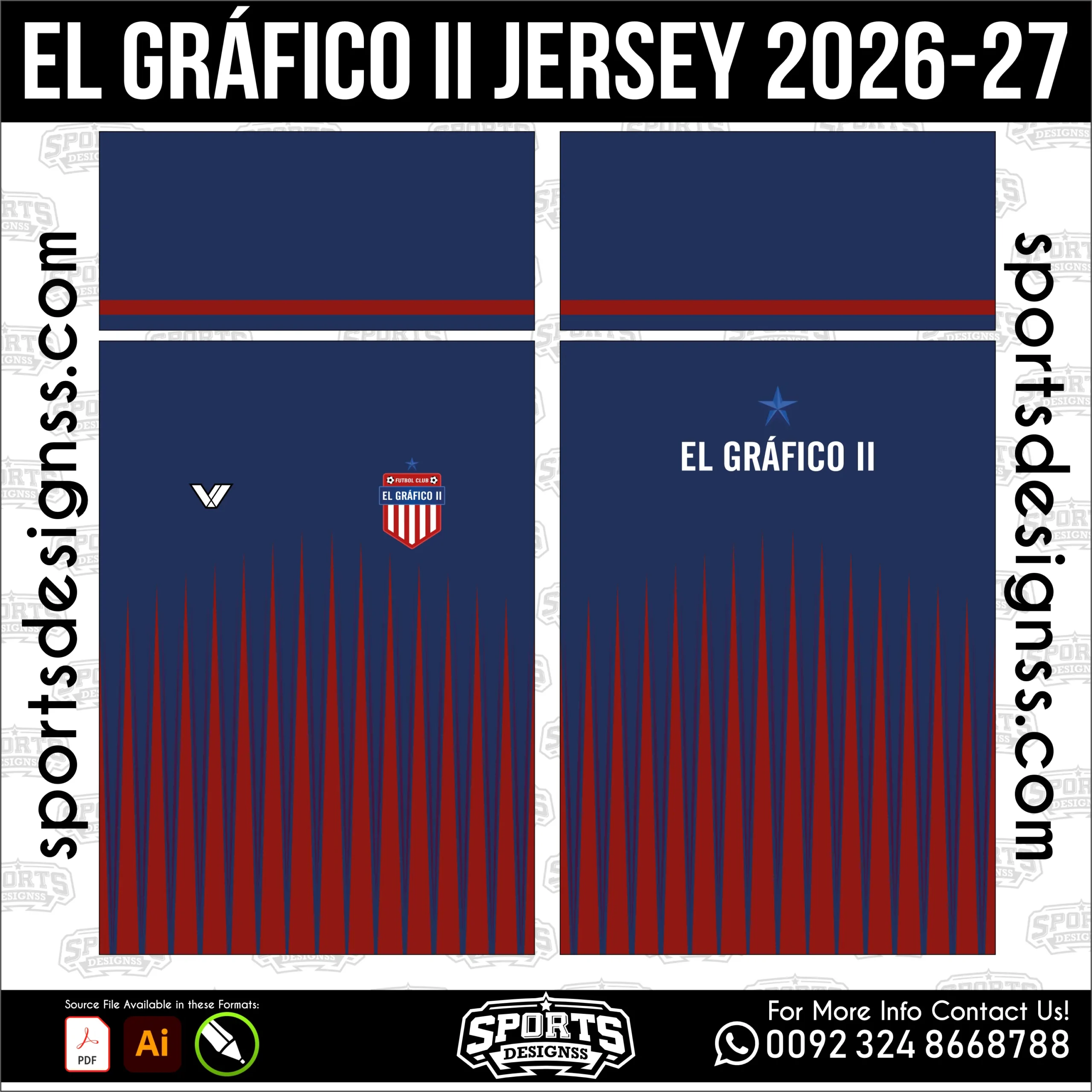 El Gráfico II Jersey 2026-27 Football Shirt Vector Design