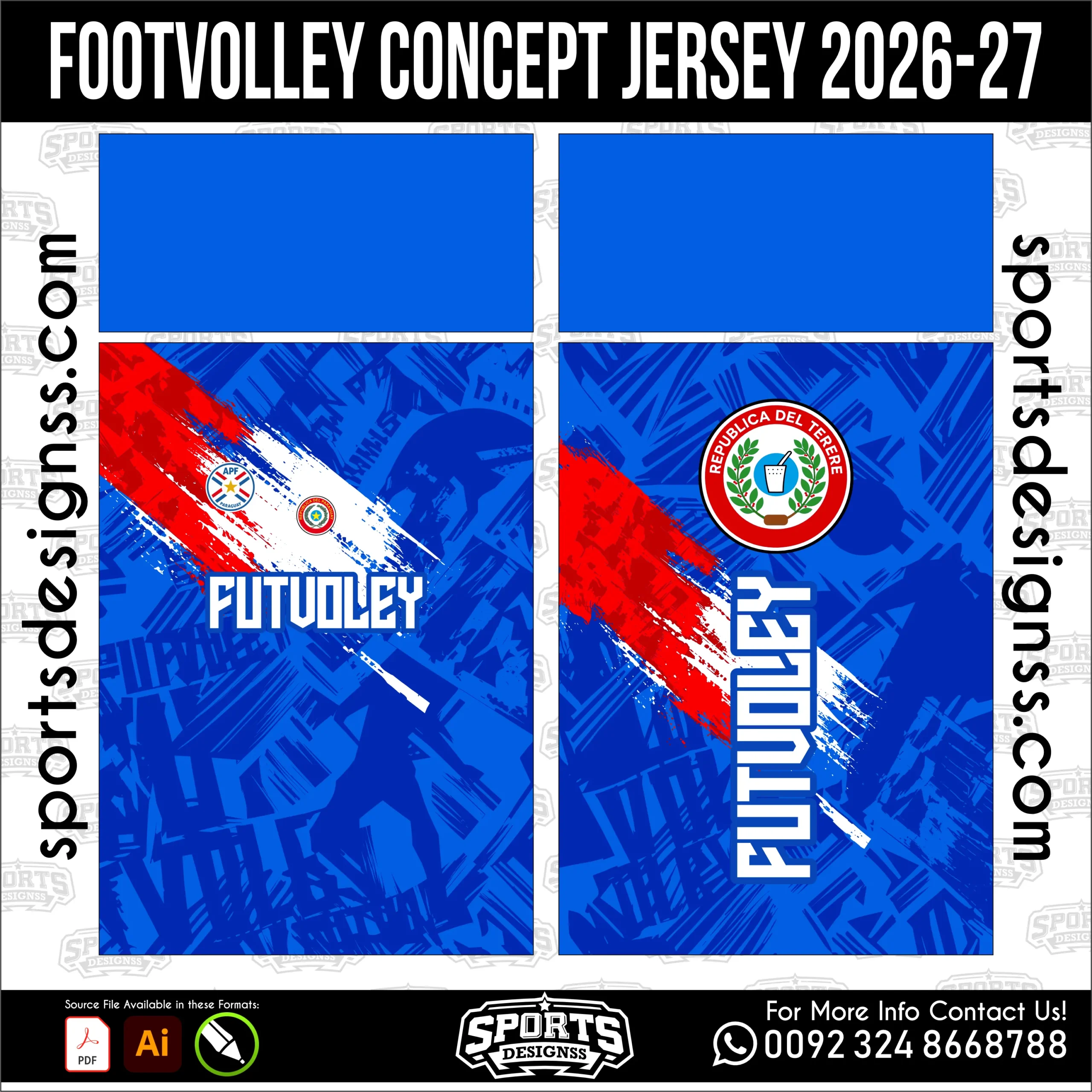 Footvolley Concept Jersey 2026-27 Sports Shirt Vector for Sublimation Printing