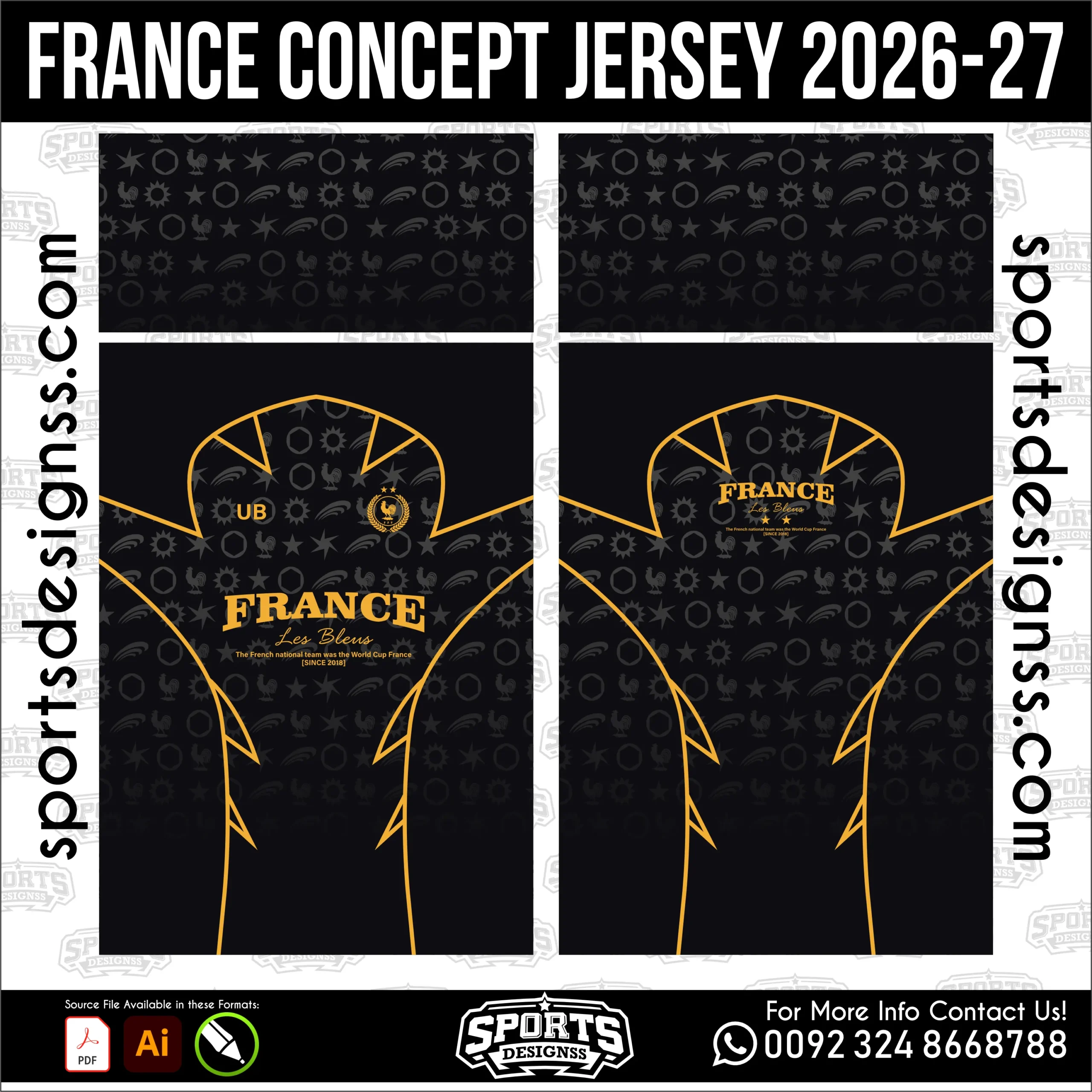 France Concept Jersey 2026-27 – Football Shirt Vector