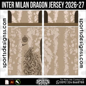 Inter Milan Dragon Jersey 2026-27 Football Shirt Vector for Sublimation Printing