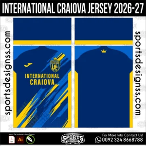 International Craiova Jersey 2026-27 Football Shirt Vector Design for Sublimation Printing in AI PDF and CDR Formats