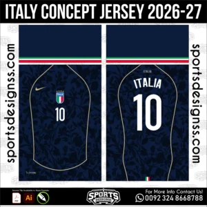 Italy Concept Jersey 2026-27 Football Shirt Vector Design