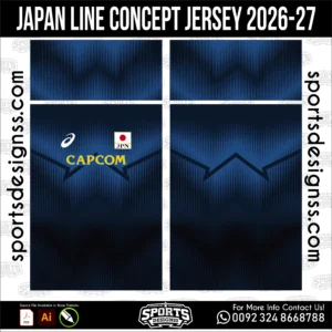Japan Line Concept Jersey 2026-27 Football Shirt Vector Design for Sublimation Printing