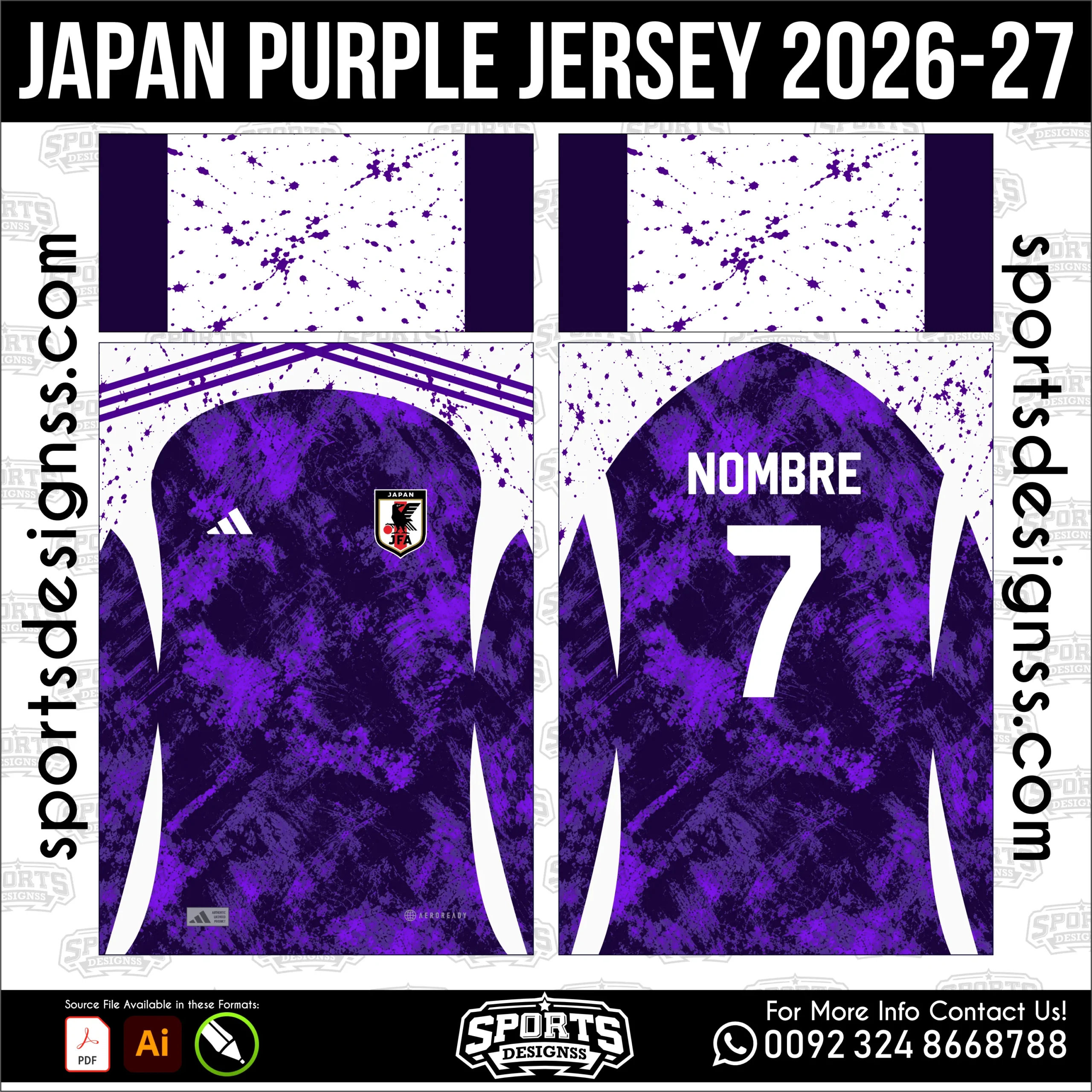 Japan Purple Jersey 2026-27 – Football Shirt Vector