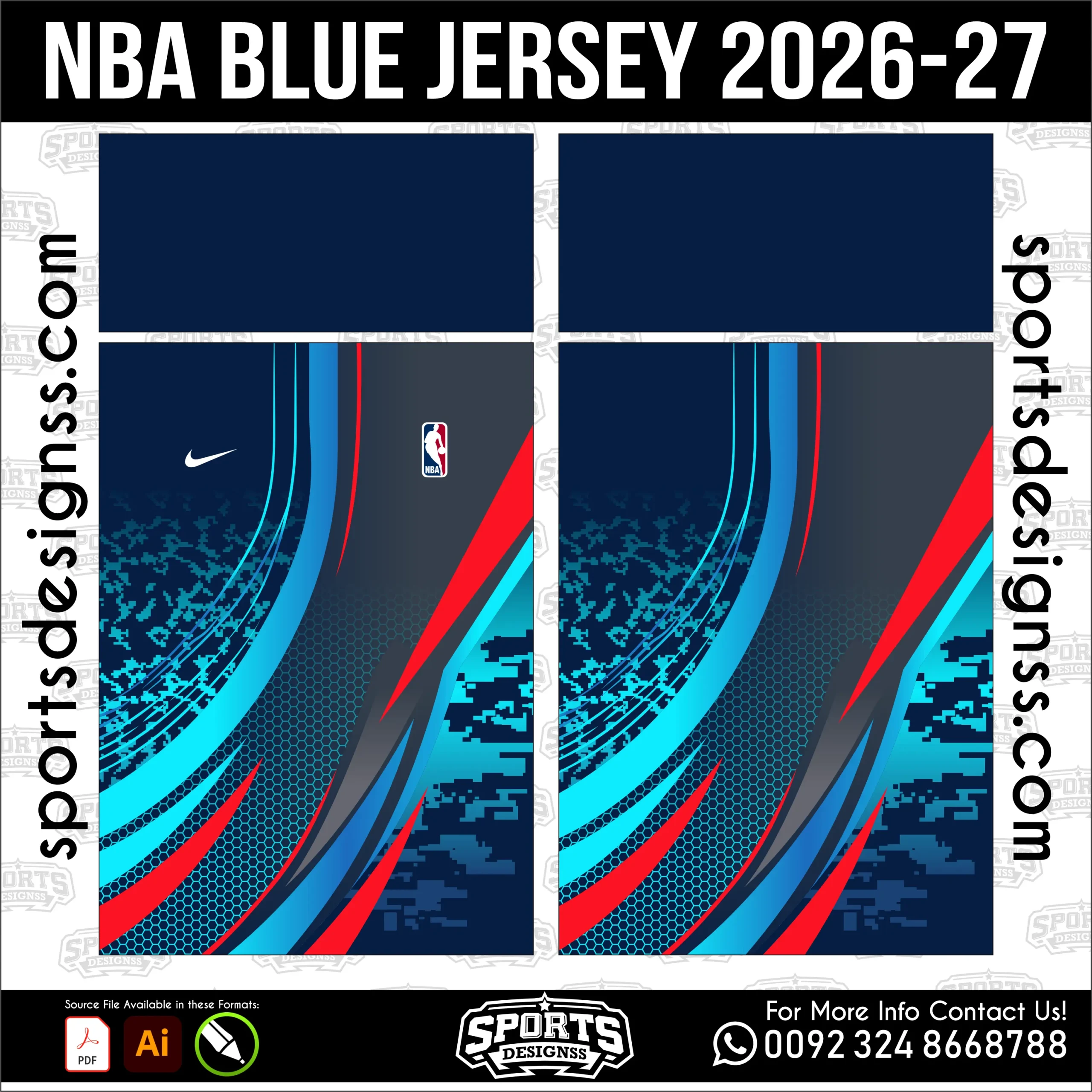 NBA Blue Jersey 2026-27 – Basketball Jersey Vector