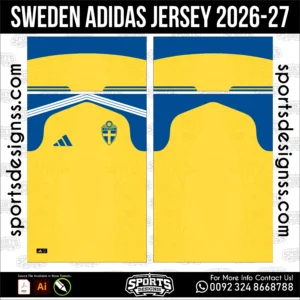 Sweden Adidas Jersey 2026-27 Football Shirt Vector for Sublimation Printing