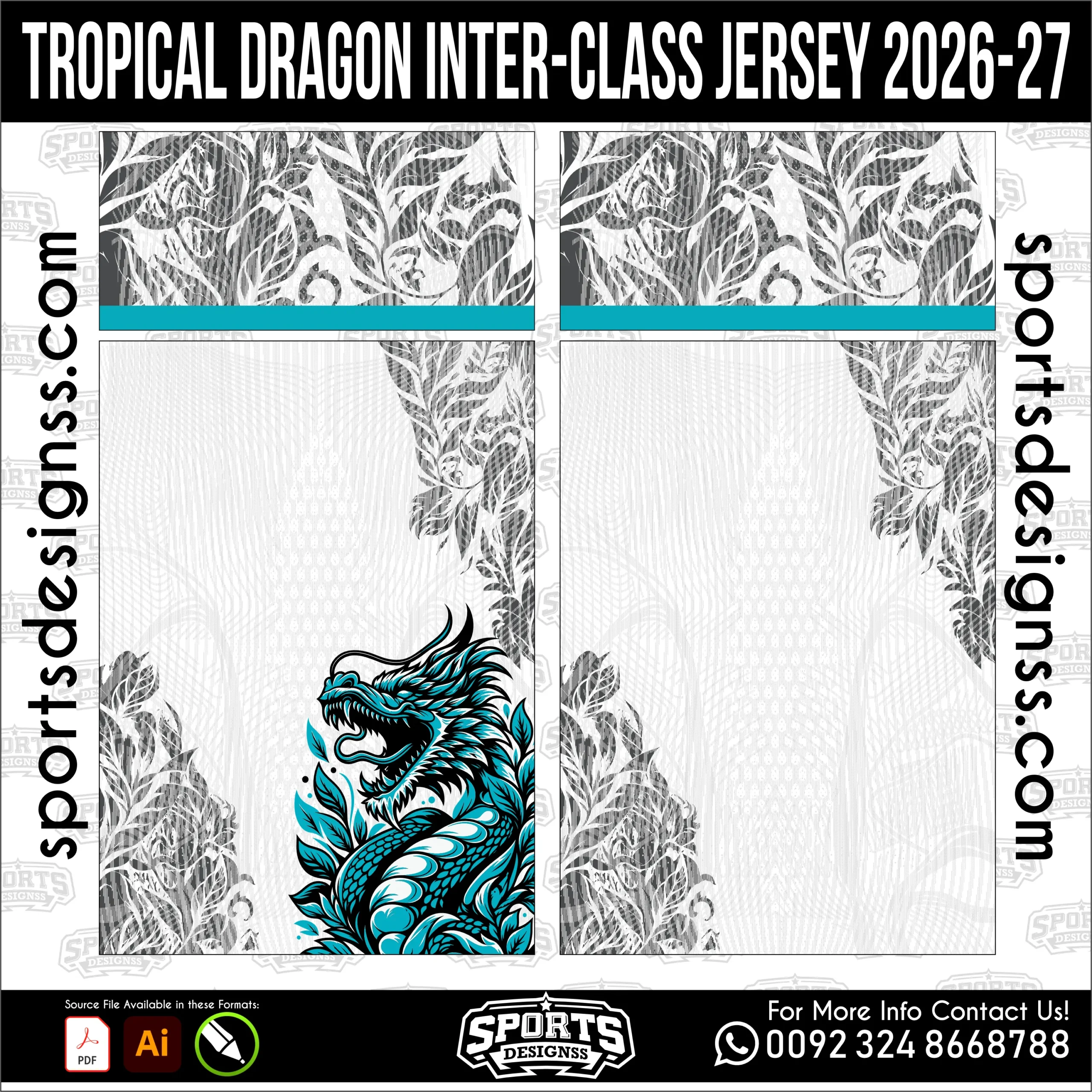 Tropical Dragon Interclasse Jersey 2026-27 - football shirt vector for sublimation printing
