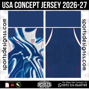 USA Concept Jersey 2026-27 Football Shirt Vector for Sublimation Printing