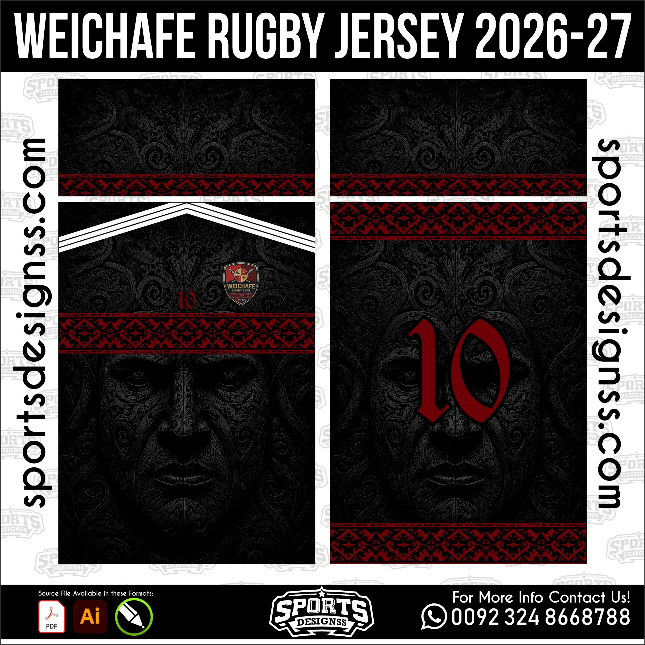 Weichafe Rugby Jersey 2026-27 – Rugby Shirt Vector for Sublimation Printing