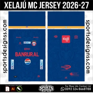 Xelajรบ MC Jersey 2026-27 โ Football Shirt Vector for Sublimation Printing