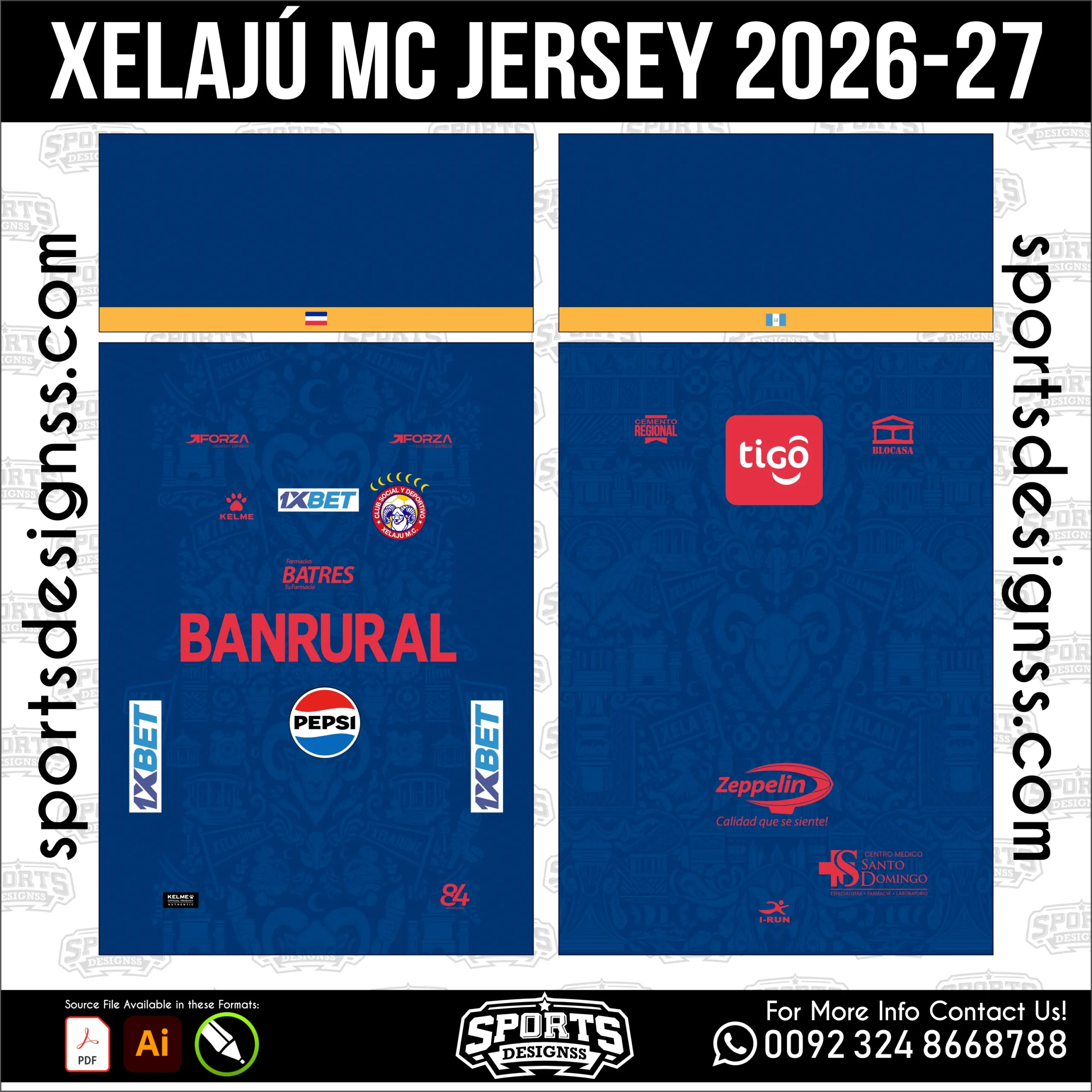 Xelajú MC Jersey 2026-27 – Football Shirt Vector for Sublimation Printing